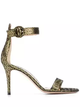 Босоножки с эффектом металлик Gianvito Rossi, черный