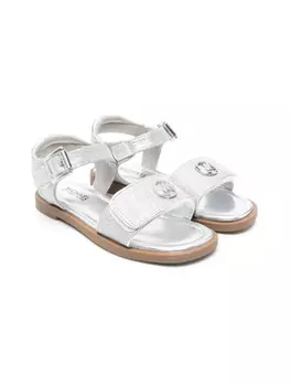 Босоножки с эффектом металлик Michael Kors Kids, серый
