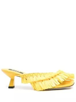 Босоножки с бахромой MSGM, желтый
