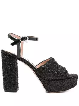 Босоножки с блестками Gianvito Rossi, черный