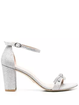 Босоножки с блестками Stuart Weitzman, серебряный