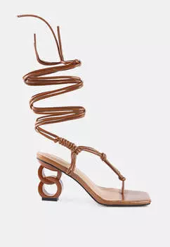 Босоножки с цепочкой на каблуке cassino London Rag, цвет mocca