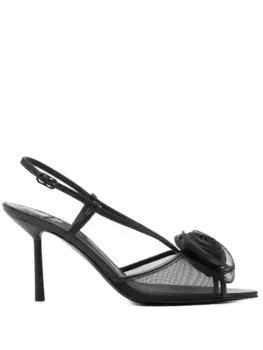 Босоножки с цветочным декором Le Silla, черный