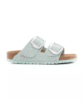 Босоножки с двумя ремешками из веганской парусины Birkenstock, зеленый