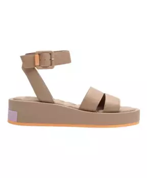 Босоножки с кожаным ремешком и танкеткой Hoff, бежевый