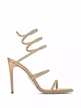 Босоножки с кристаллами Cleo Rene Caovilla, золотистый