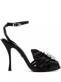 Босоножки с кристаллами Dolce & Gabbana, черный