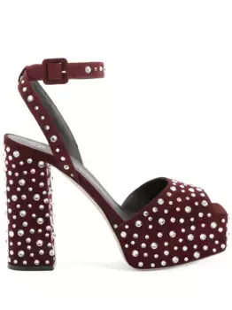 Босоножки с кристаллами Giuseppe Zanotti, красный