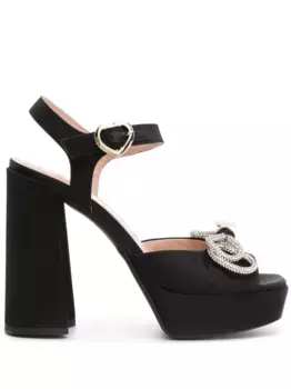 Босоножки с кристаллами Love Moschino, черный