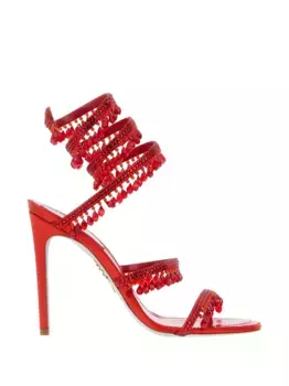 Босоножки с кристаллами Ren Caovilla, красный