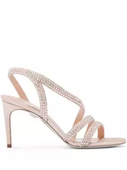 Босоножки с кристаллами Ren Caovilla, нейтральный