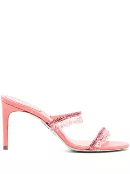 Босоножки с кристаллами Ren Caovilla, розовый