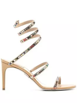 Босоножки с кристаллами Ren Caovilla, желтый