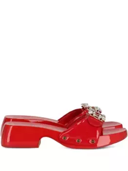 Босоножки с кристаллами Roger Vivier, красный