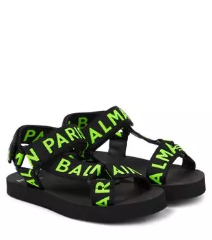 Босоножки с логотипом Balmain, черный