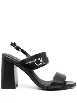 Босоножки с логотипом Calvin Klein, черный