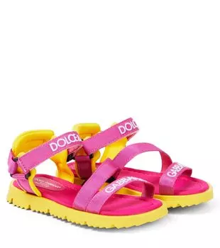 Босоножки с логотипом Dolce&Gabbana, мультиколор