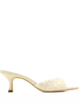 Босоножки с пайетками STAUD, нейтральный