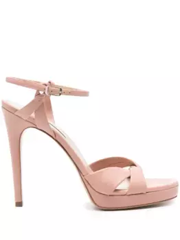 Босоножки с перекрестными ремешками Casadei, розовый