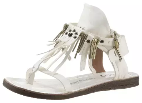 Босоножки с ремешками A.S.98 "RAMOS", летняя обувь, босоножки с модной бахромой, кремовый