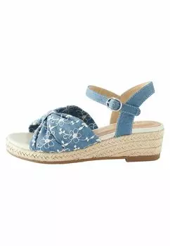 Босоножки с ремешками BOW Next, цвет blue denim flower embroidered