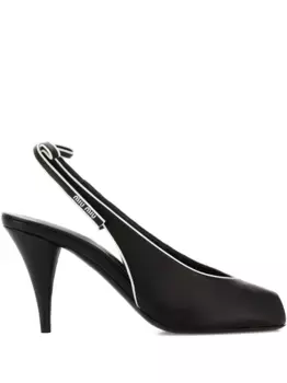 Босоножки с ремешком на пятке MIU MIU, черный