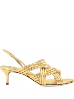 Босоножки с ремешком на щиколотке Sergio Rossi, золотой