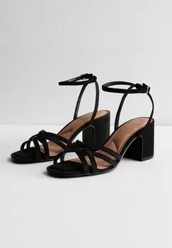 Босоножки с ремешком Strappy Block Heel New Look, черный