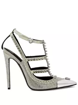 Босоножки с заклепками-шипами Philipp Plein, нейтральный