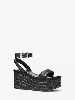 Босоножки Sandra на соломенной платформе Michael Kors, черный