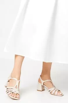 Босоножки Sara T Bar на среднем блочном каблуке Wallis, бежевый