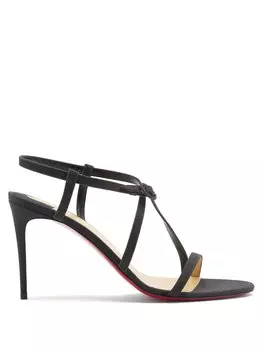 Босоножки selima 85 из блестящей кожи Christian Louboutin, черный