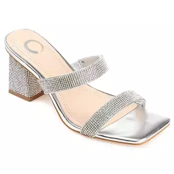 Босоножки Shandee на блочном каблуке Journee, серебряный