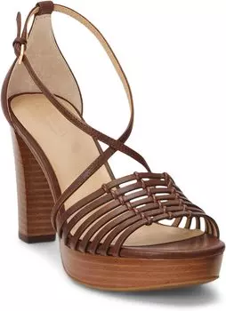 Босоножки Shelby Burnished Leather Platform Sandal LAUREN Ralph Lauren, цвет Dark Maple