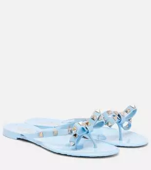 Босоножки-шлепанцы Rockstud из ПВХ Valentino Garavani, Baltic Sea