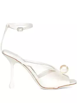 Босоножки Siva 95 с искусственным жемчугом JIMMY CHOO, белый