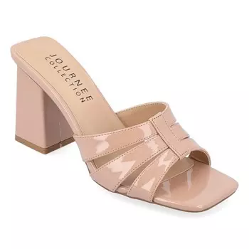 Босоножки-Слайды Ellington на блочном каблуке Journee, коричневый