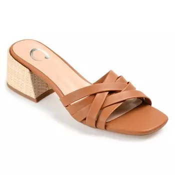 Босоножки-Слайды Moree на блочном каблуке Journee, коричневый