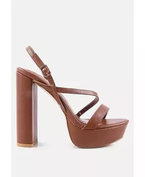 Босоножки Slegs на высоком каблуке с пяткой на пятке London Rag, коричневый