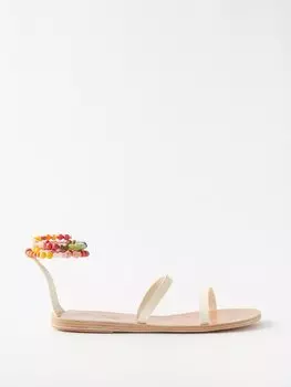 Босоножки smirni с бисером на щиколотке Ancient Greek Sandals, белый