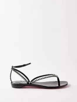 Босоножки so me tonguetta с заклепками Christian Louboutin, черный