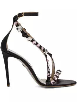 Босоножки со стразами Genny, черный