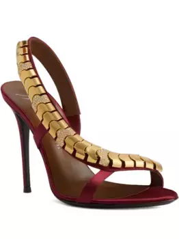 Босоножки со стразами Giuseppe Zanotti, красный