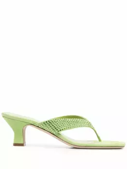 Босоножки со стразами Paris Texas, зеленый