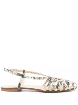 Босоножки со змеиным принтом Anna F., нейтральный