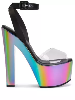 Босоножки Tarifa Plexi 150 на платформе Giuseppe Zanotti, черный