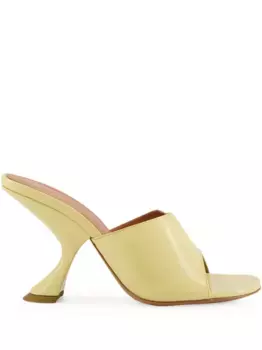 Босоножки Taylor со скульптурным каблуком 90 мм Amina Muaddi, нейтральный