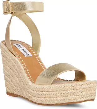 Босоножки Upstage Wedge Sandal Steve Madden, цвет Gold Leather