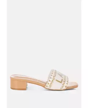 Босоножки Vacay Babe Lake Como на плоской подошве с бисером London Rag, коричневый/бежевый