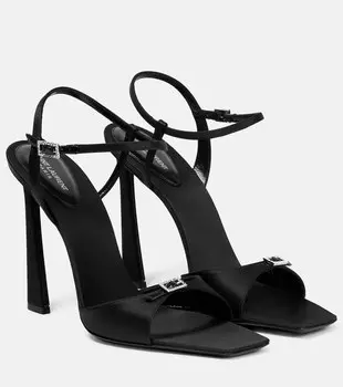 Босоножки Venue 105 с кристаллами Saint Laurent, черный